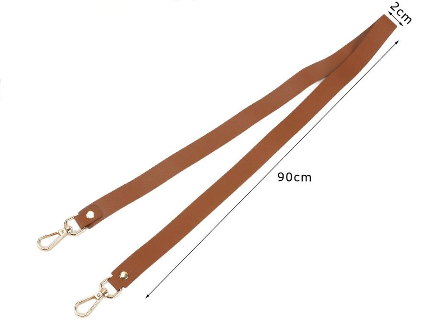 Tracolla per Borsa in Ecopelle 90 cm con Moschettoni Oro – 2 cm
