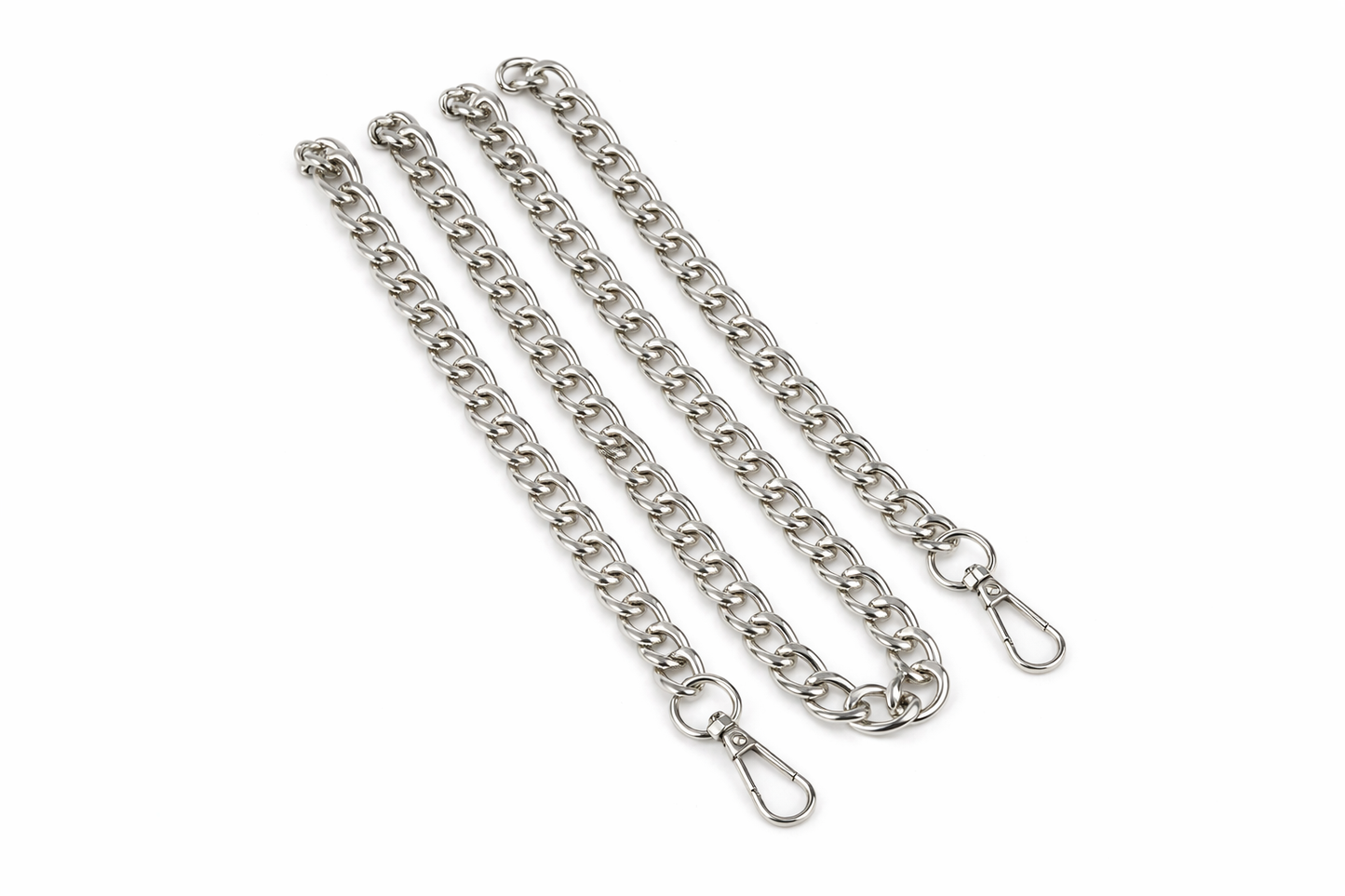 Catena per Borsa Argento con Moschettoni 120 cm – Tracolla Metallica 4 mm*15*20 12509-02