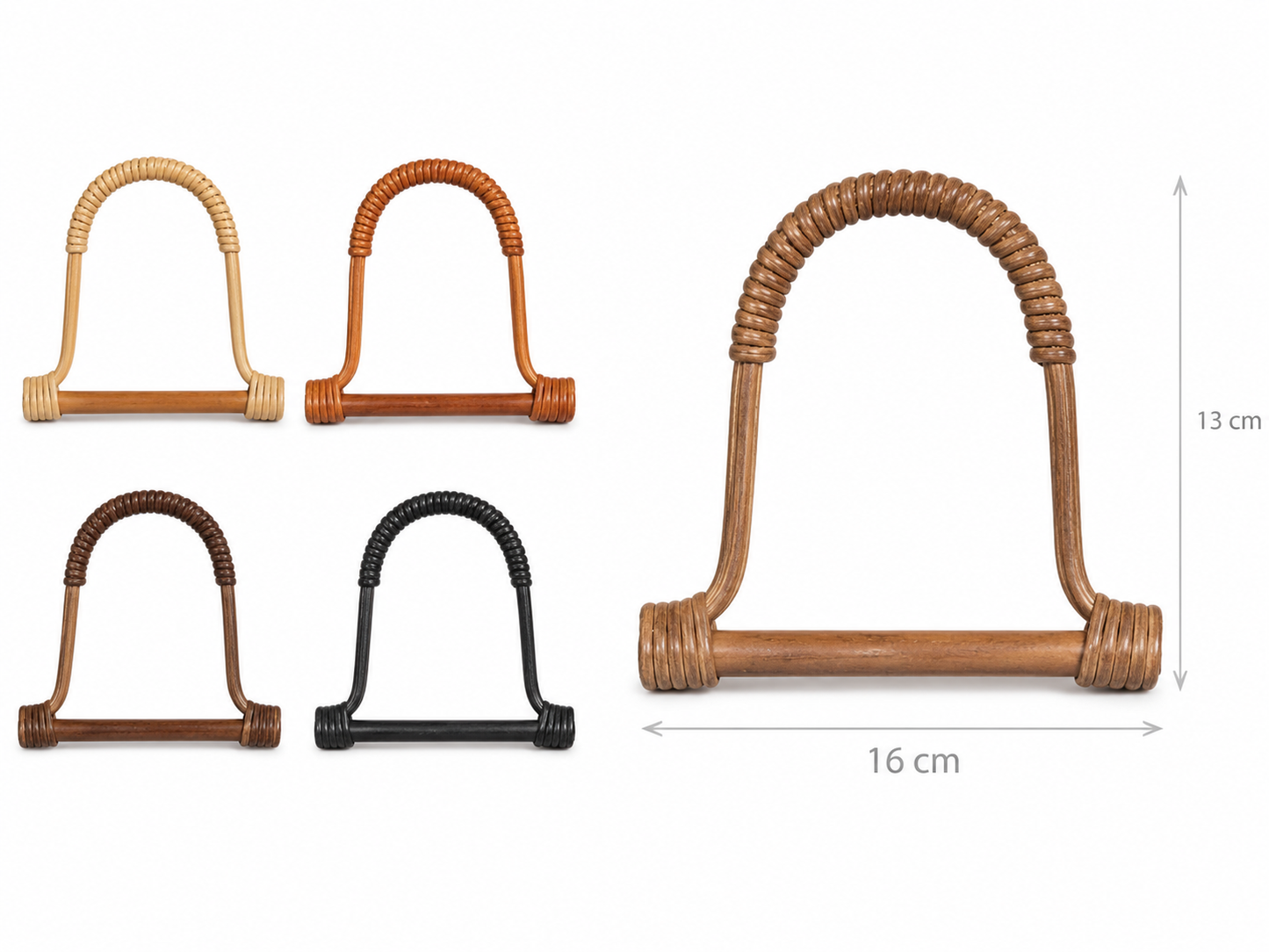 Manico per Borsa in Bamboo/Rattan 16x13 cm