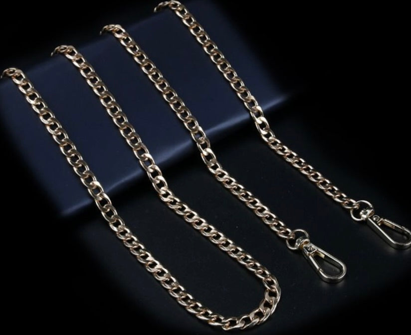 Catena per Borsa Oro 120 cm – Tracolla Metallica Sottile con Moschettoni 08704