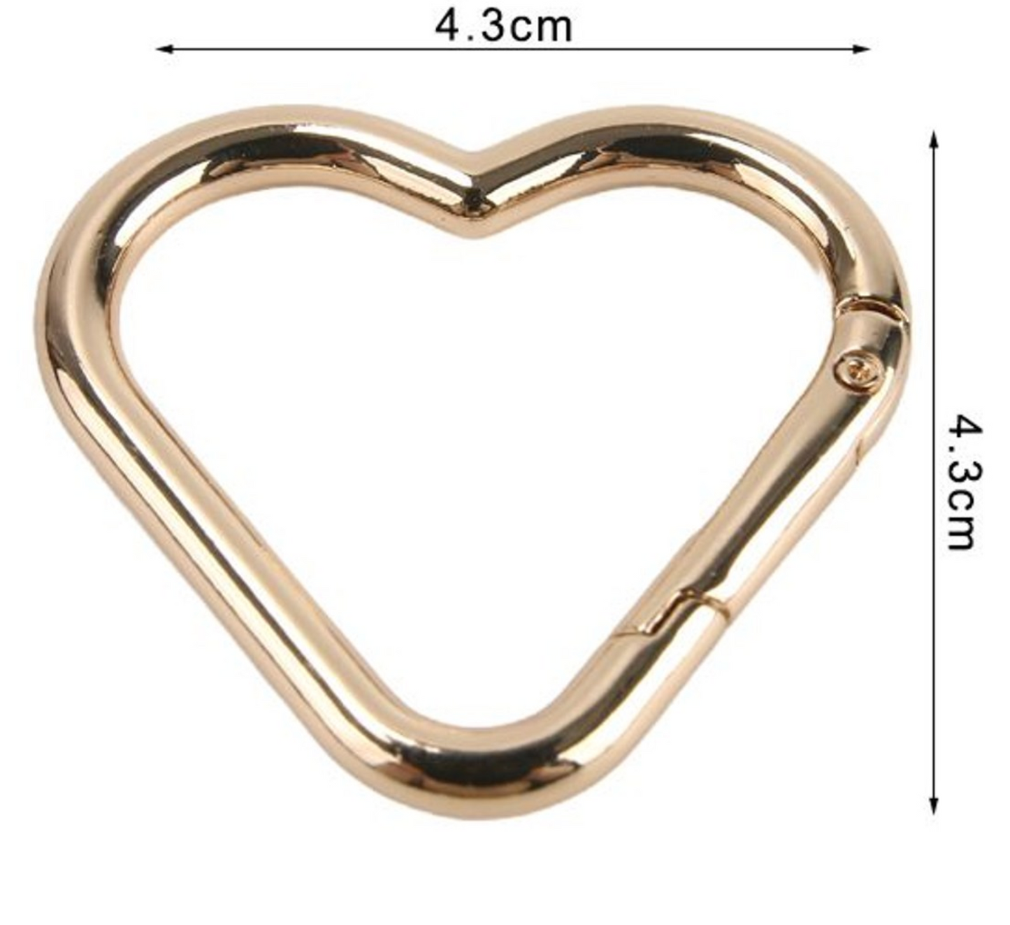 Moschettone Cuore per Borse – Oro e Argento 1pz
