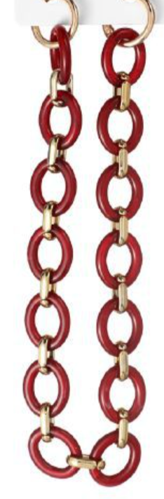 Catena Oval Glam in Resina 40 cm – Maglie Ovali Colorate con Inserti Metallici Oro 844766