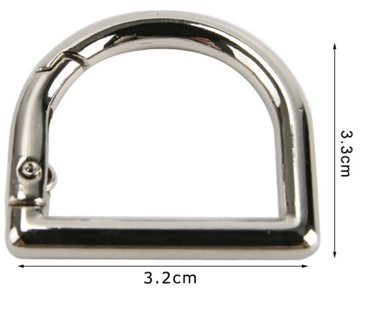 Decorative Carabiners for Bags – Gold and Silver Metal Hooks Various Sizes 2pcs