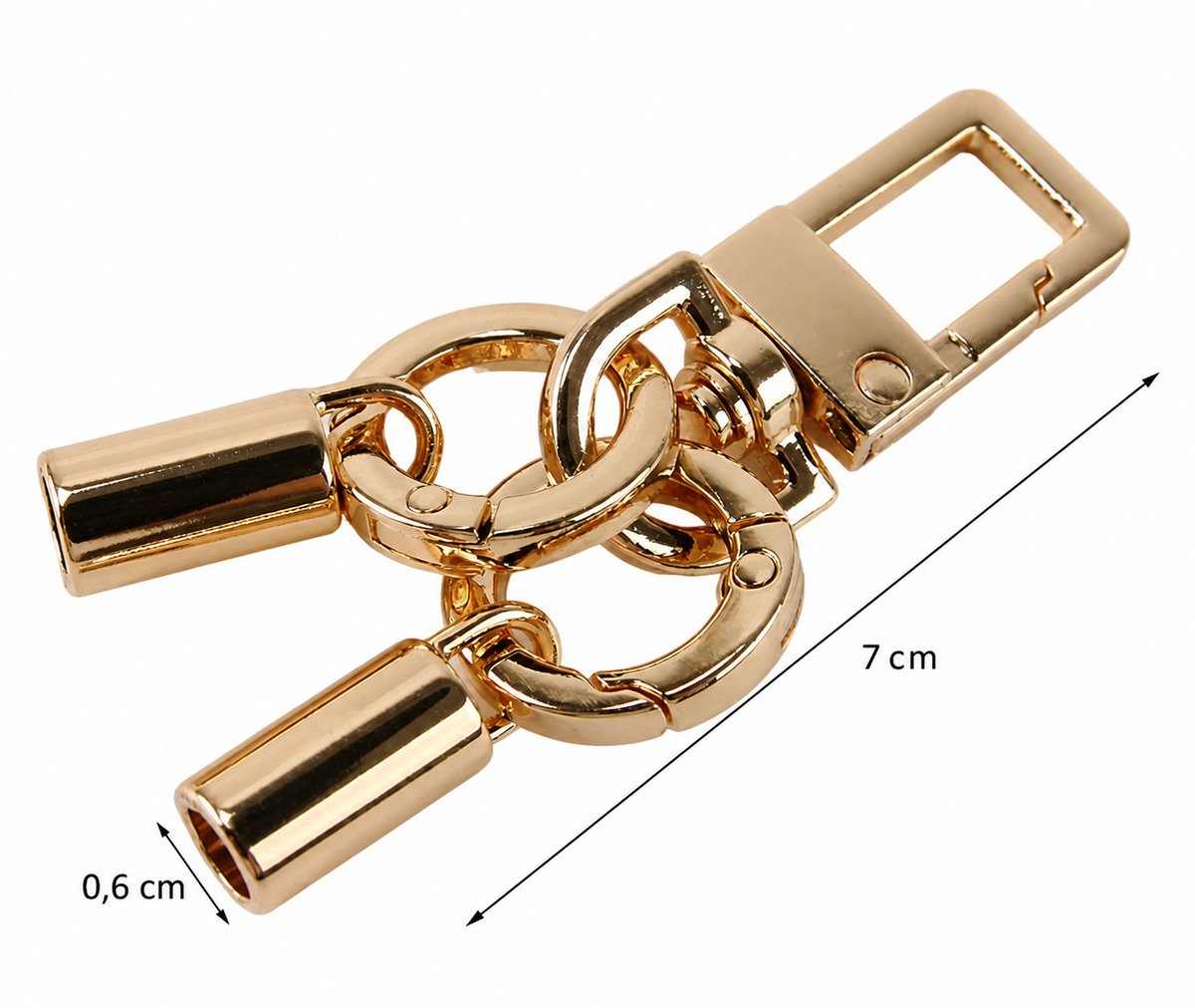 Decorative Carabiner for Bags, Heart and Star – Swivel Metal Hook in Gold or Silver