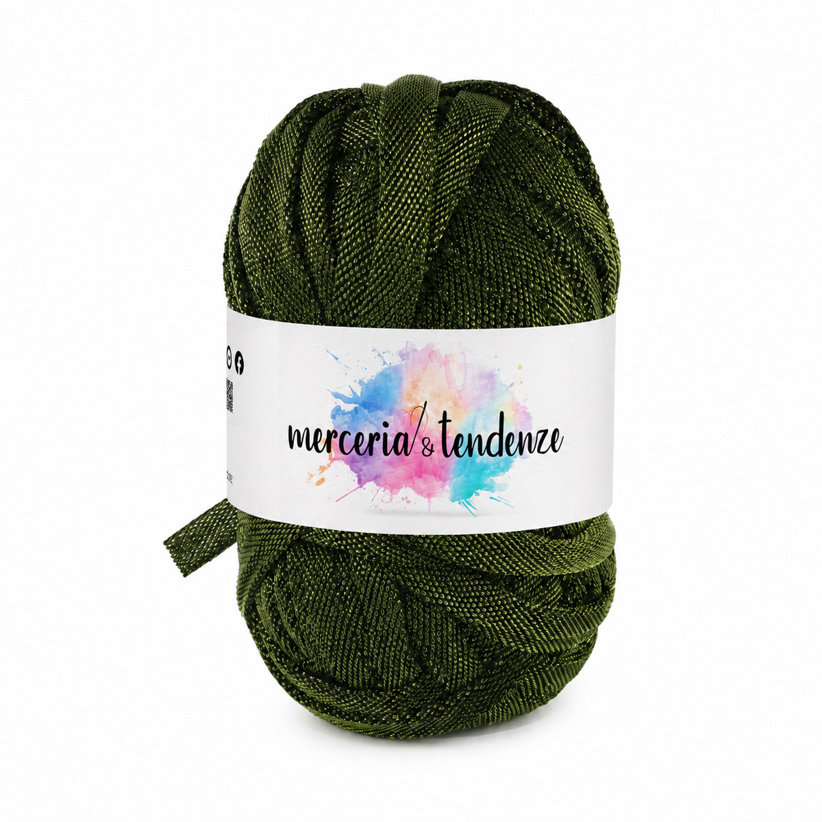 Fettuccia Chic Verde Oliva 17735-14 con etichetta Merceria & Tendenze acquerello