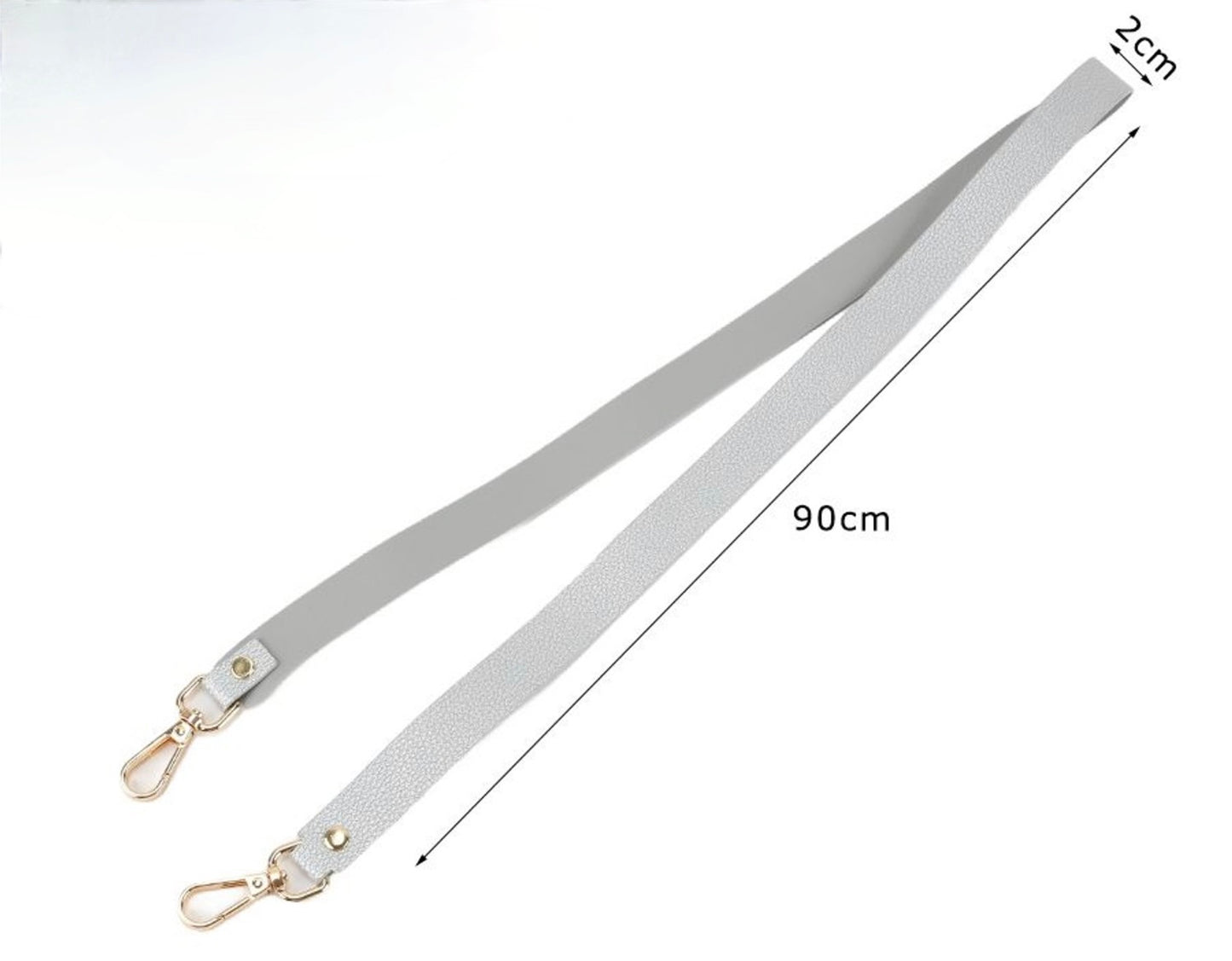 Tracolla per Borsa in Ecopelle 90 cm con Moschettoni Oro – 2 cm