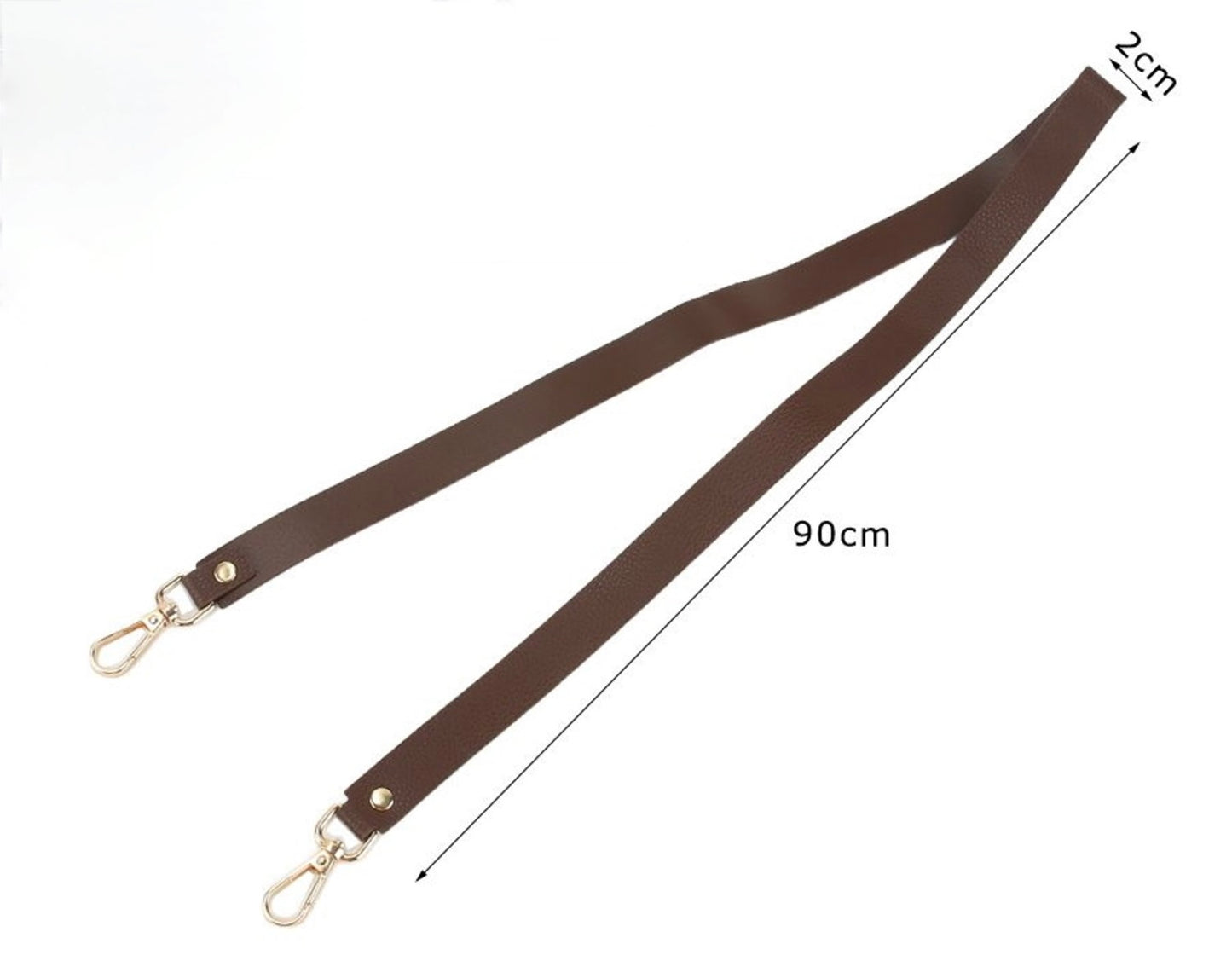 Tracolla per Borsa in Ecopelle 90 cm con Moschettoni Oro – 2 cm