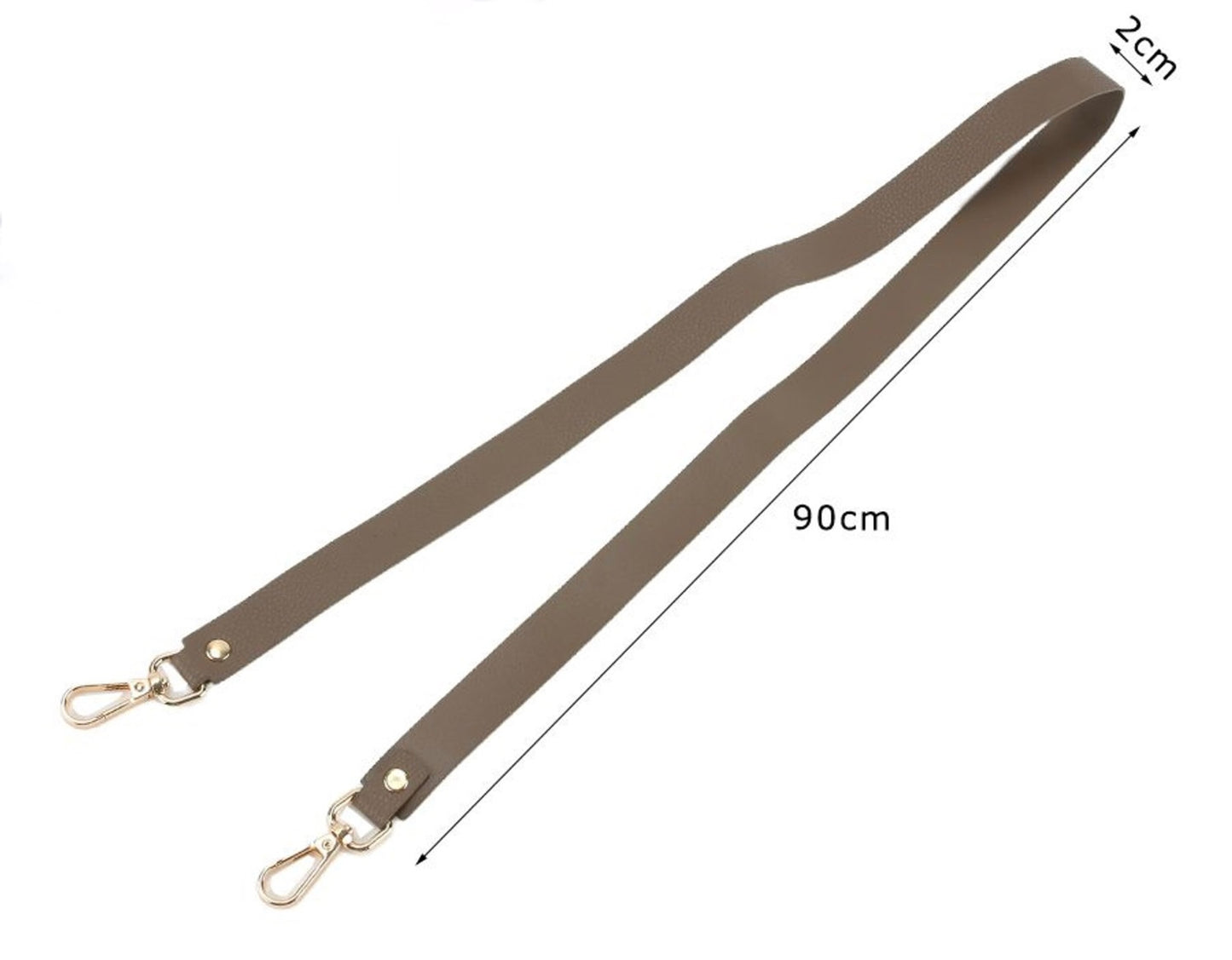Tracolla per Borsa in Ecopelle 90 cm con Moschettoni Oro – 2 cm