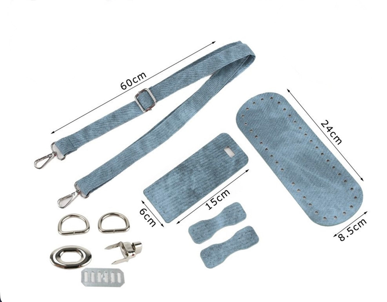 Kit Accessori per Borse Handmade con Fondo, Tracolla e Chiusura – Vari Modelli e Colori