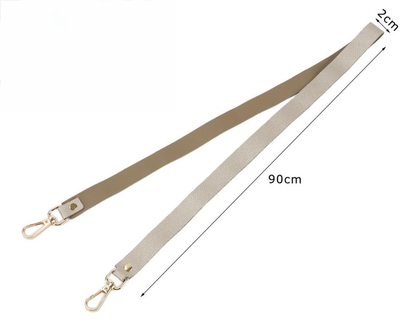 Tracolla per Borsa in Ecopelle 90 cm con Moschettoni Oro – 2 cm