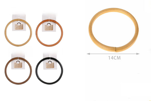 Manico Tondo per Borsa 14 cm  Effetto Bamboo in 4 Varianti Colore 1Pz
