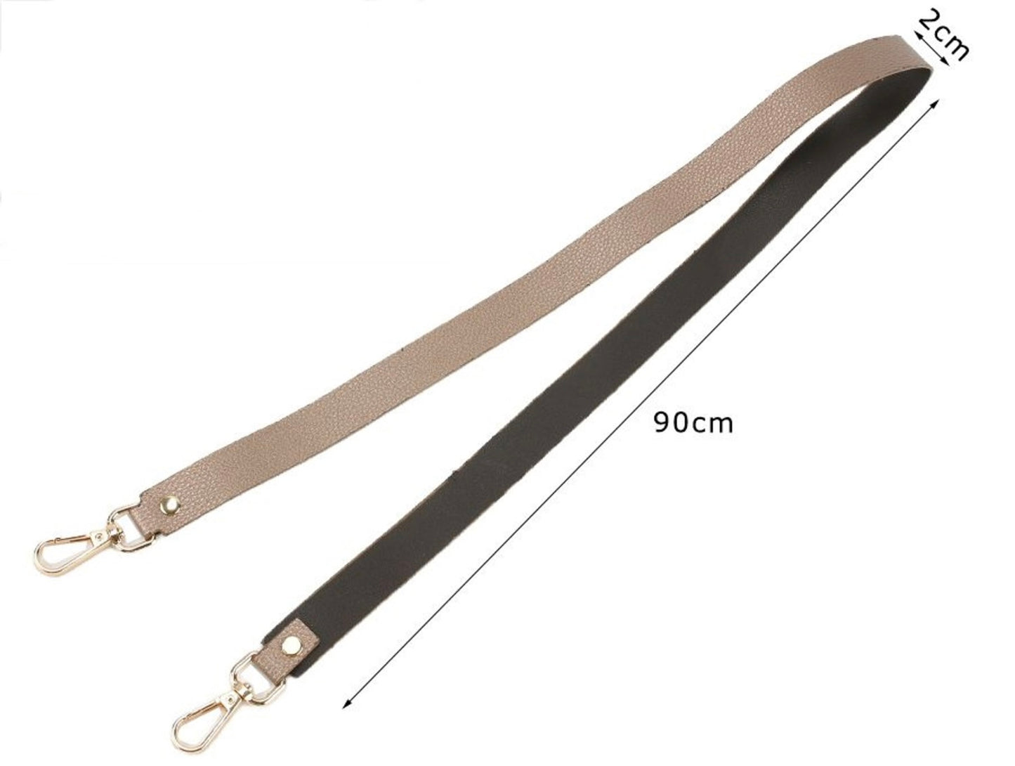 Tracolla per Borsa in Ecopelle 90 cm con Moschettoni Oro – 2 cm