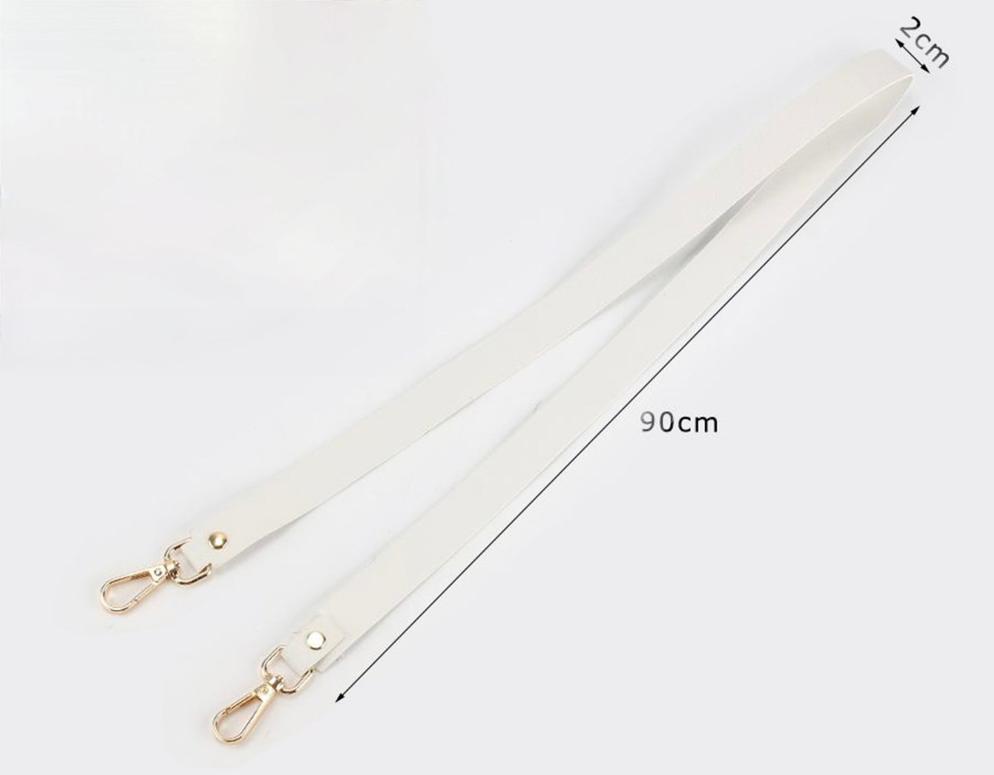 Tracolla per Borsa in Ecopelle 90 cm con Moschettoni Oro – 2 cm
