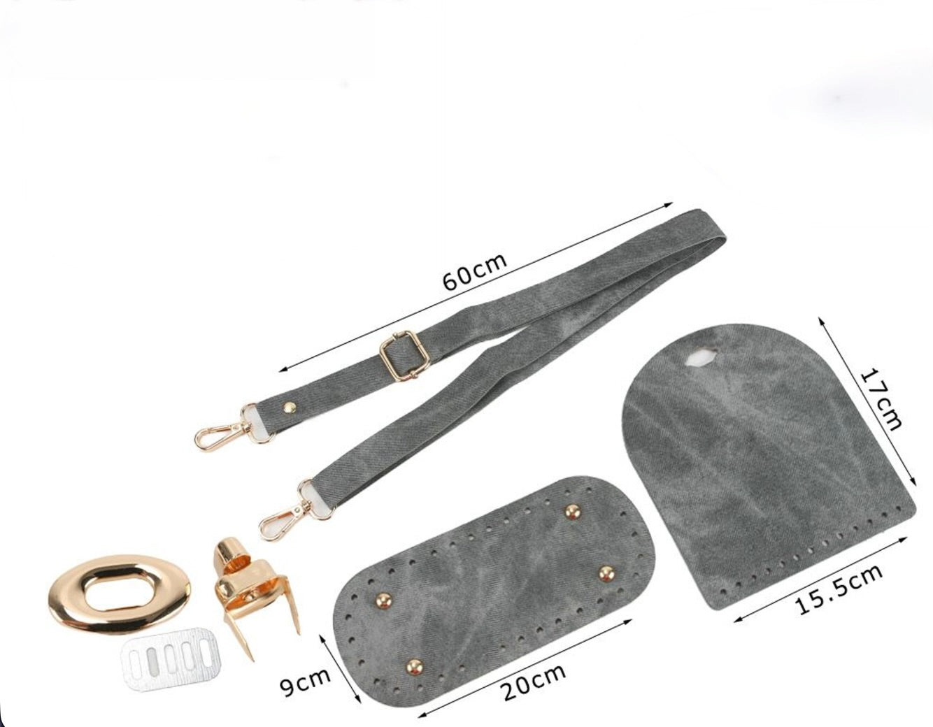Kit Accessori per Borse Handmade con Fondo, Tracolla e Chiusura – Vari Modelli e Colori
