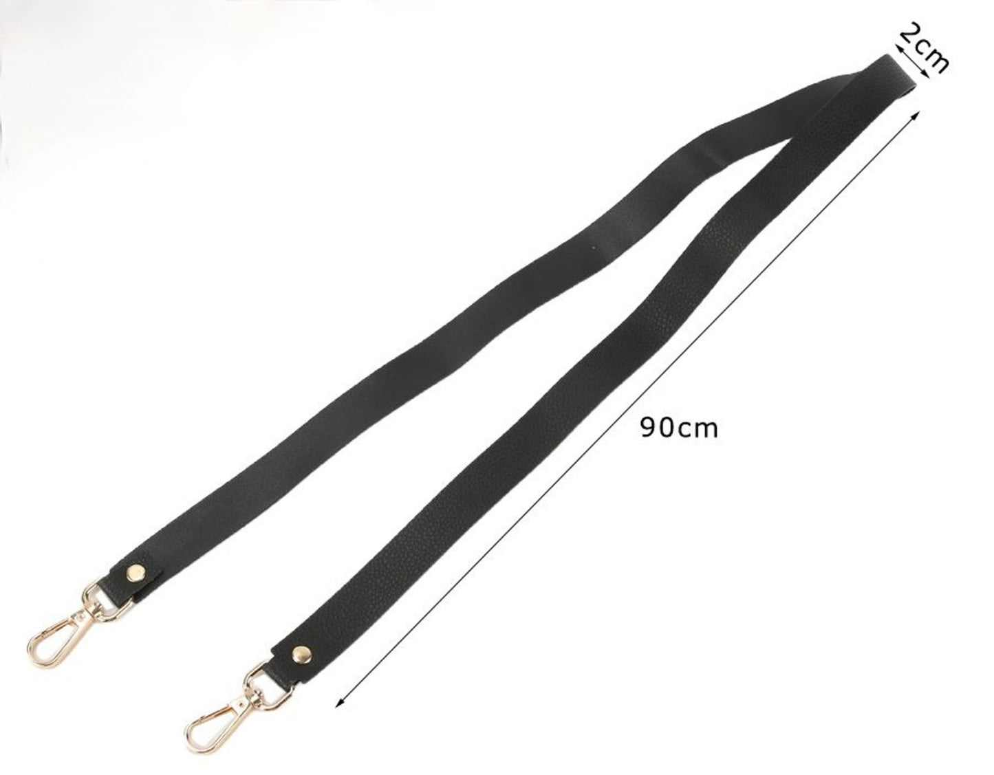 Tracolla per Borsa in Ecopelle 90 cm con Moschettoni Oro – 2 cm