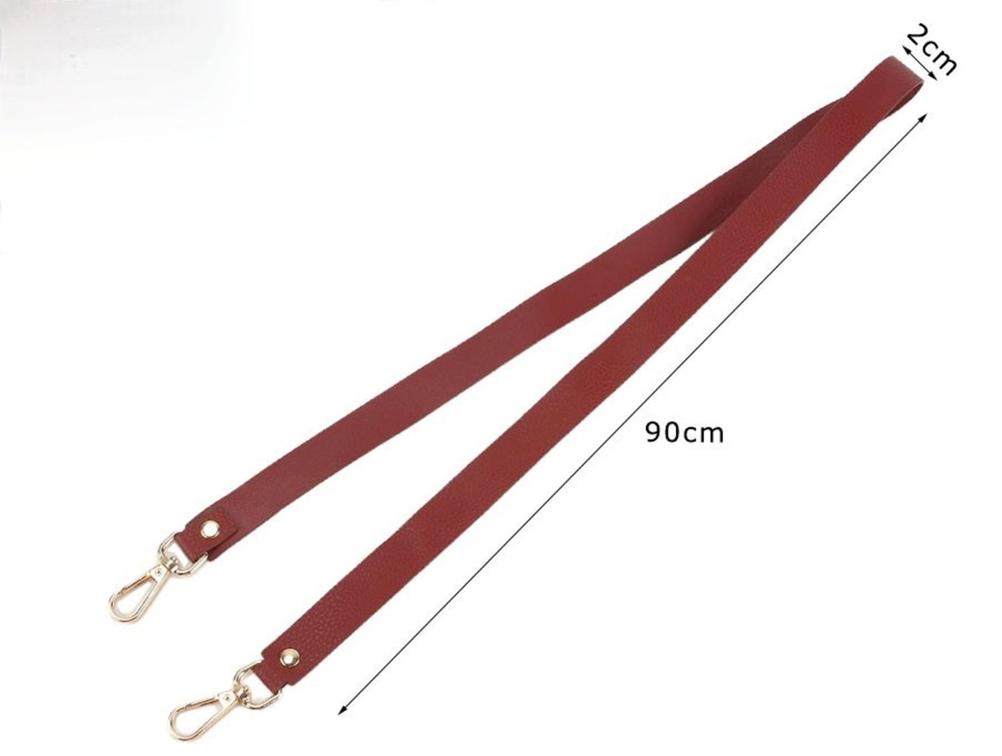Tracolla per Borsa in Ecopelle 90 cm con Moschettoni Oro – 2 cm