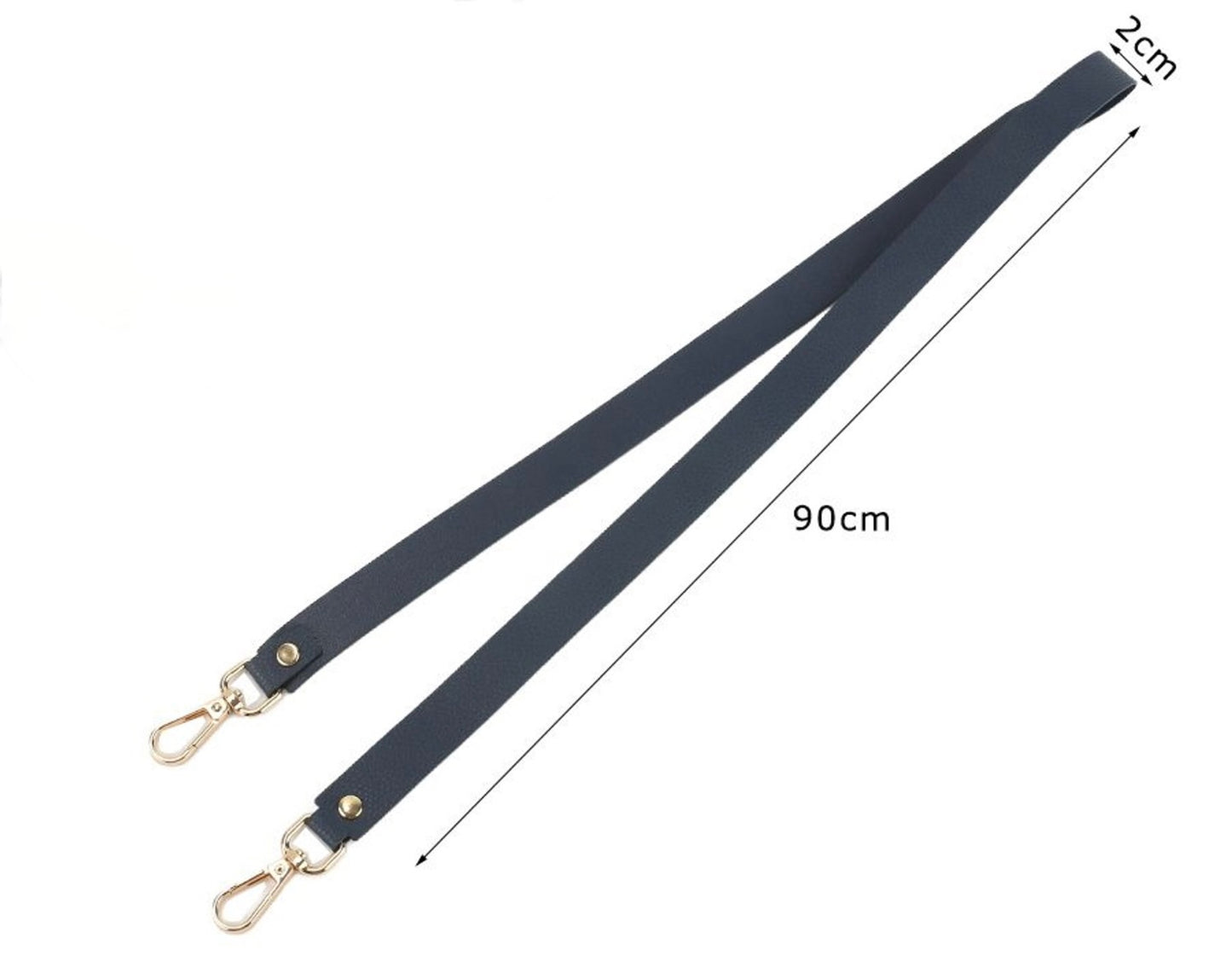Tracolla per Borsa in Ecopelle 90 cm con Moschettoni Oro – 2 cm