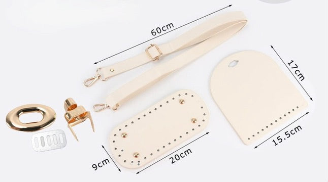 Kit Accessori per Borse Handmade con Fondo, Tracolla e Chiusura – Vari Modelli e Colori