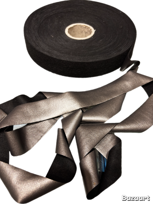420 Gram Satin Eco-Leather Lycra Webbing, Anthracite Grey