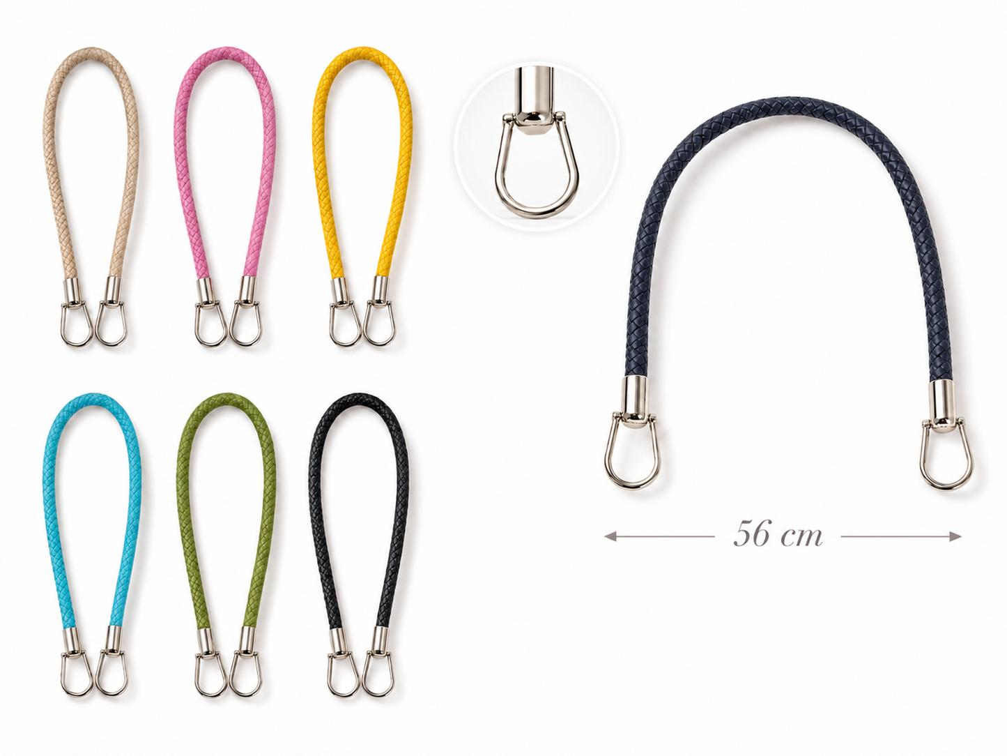 Manico per Borsa Intrecciato 56 cm con Terminali Metallici