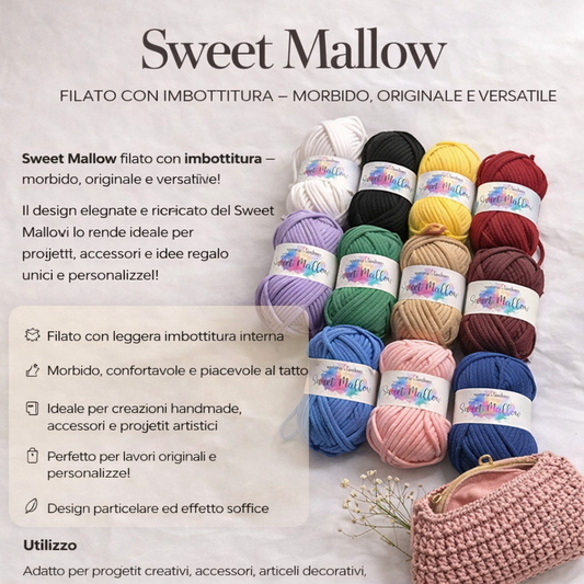Sweet  Mallow Filato con Imbottitura per Creazioni Handmade 4mm x 60mt