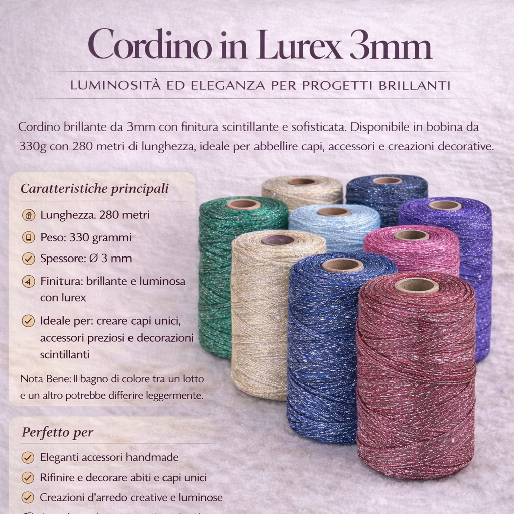 THAI LUREX CORD 3mm 330g 280mt