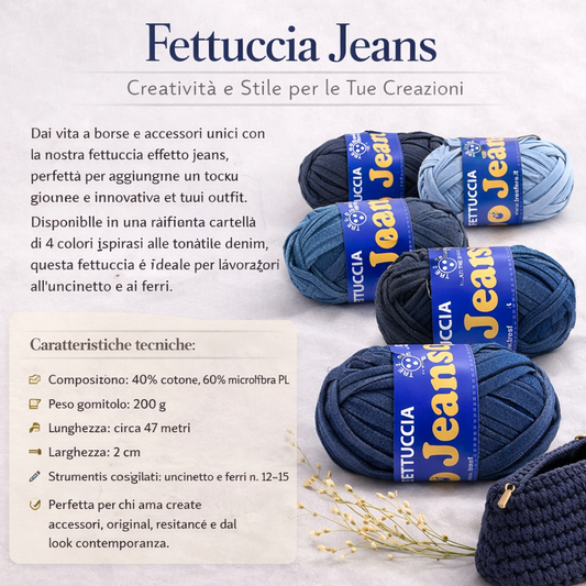 FETTUCCIA WAOO JEANS CF200gr. 40%COTONE 60%PL MICROFIBRA