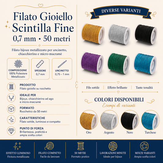Filato Gioiello Scintilla Fine 0.7mm