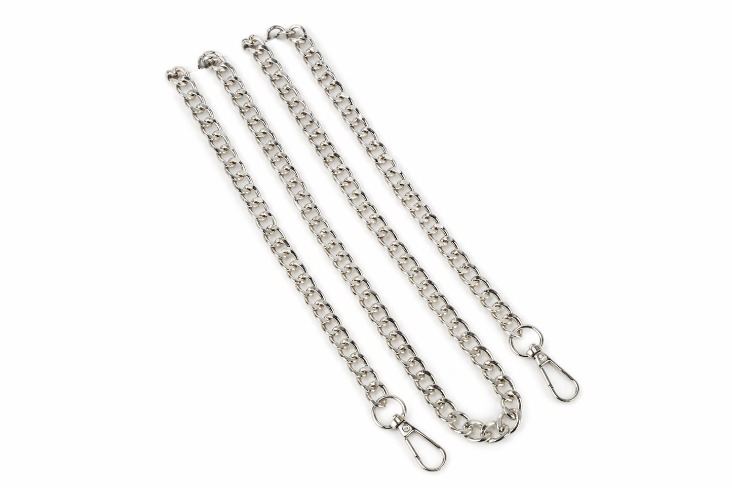 Catena per Borsa Argento con Moschettoni 120 cm – Tracolla Metallica 3,5*13*17  12506-02