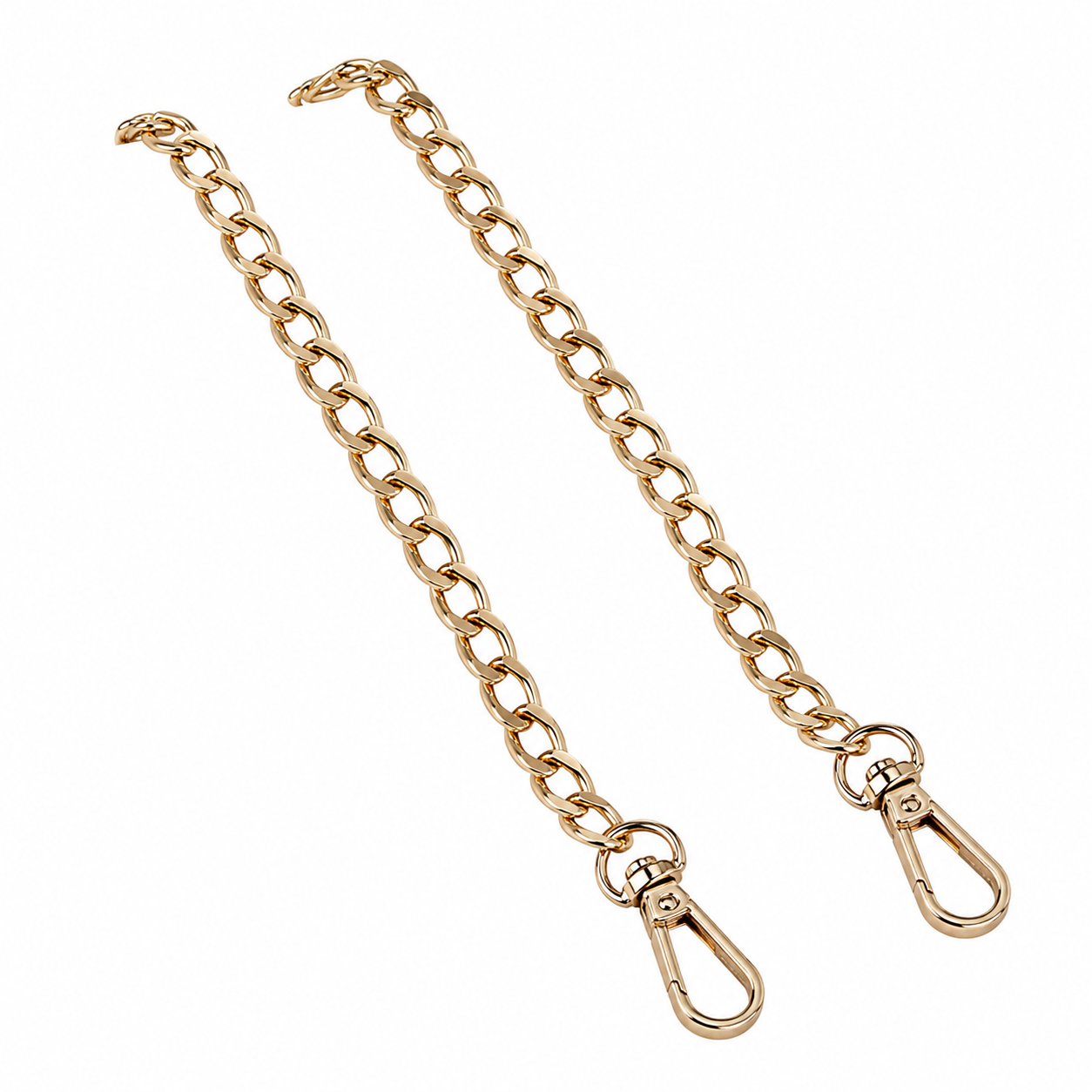 Catena Tracolla per Borse con Moschettoni – Oro e Argento – 40/60/120 cm