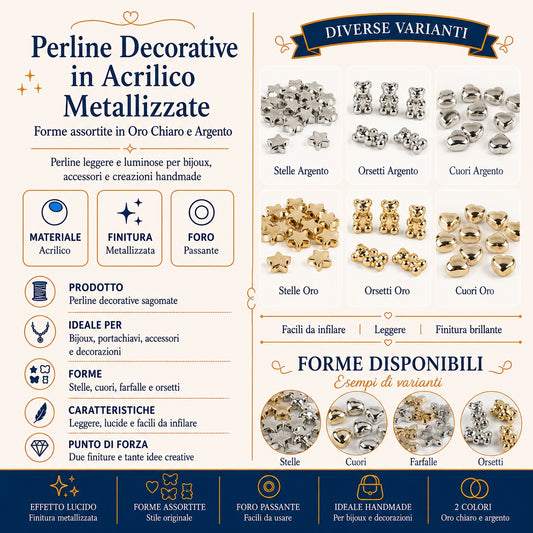 Assortimento Di Perline Decorative Per Creazioni Artigianali