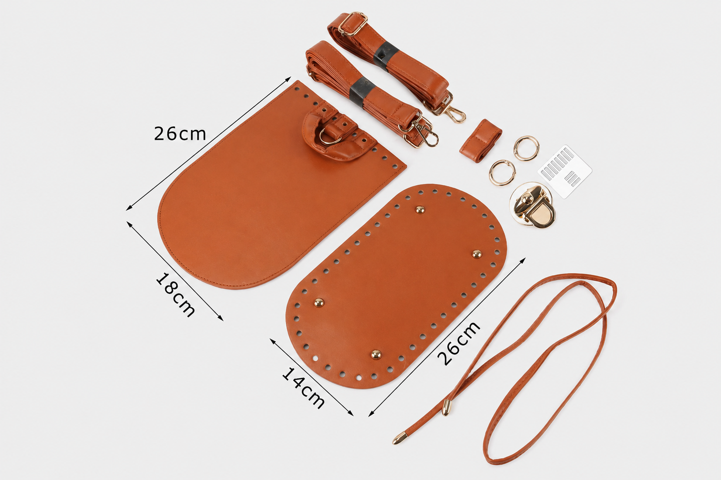 Kit Accessori per Zaini Handmade – Set Completo con Patta, Fondo, Spallacci e Chiusura per Borse Secchiello