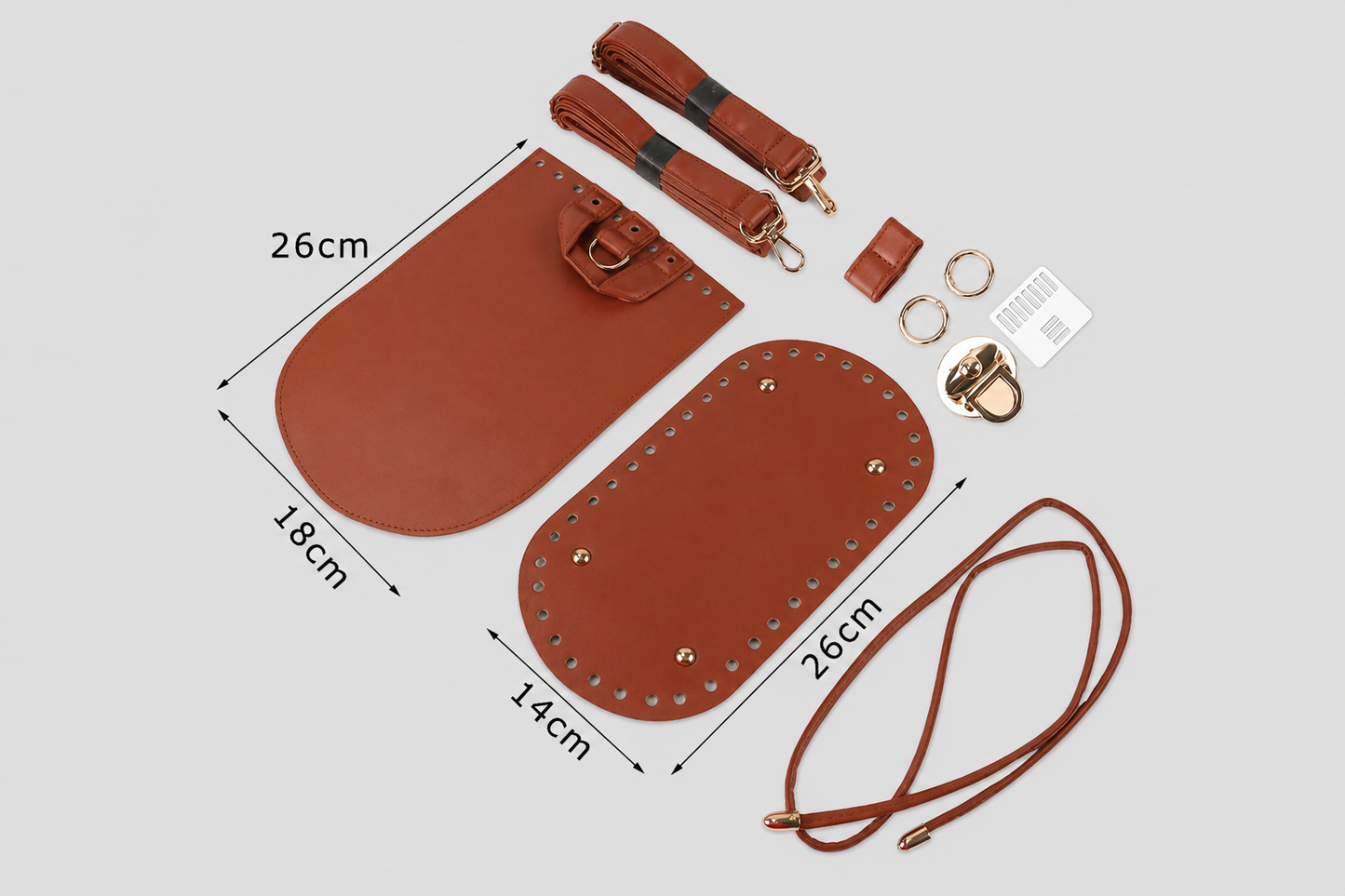 Kit Accessori per Zaini Handmade – Set Completo con Patta, Fondo, Spallacci e Chiusura per Borse Secchiello