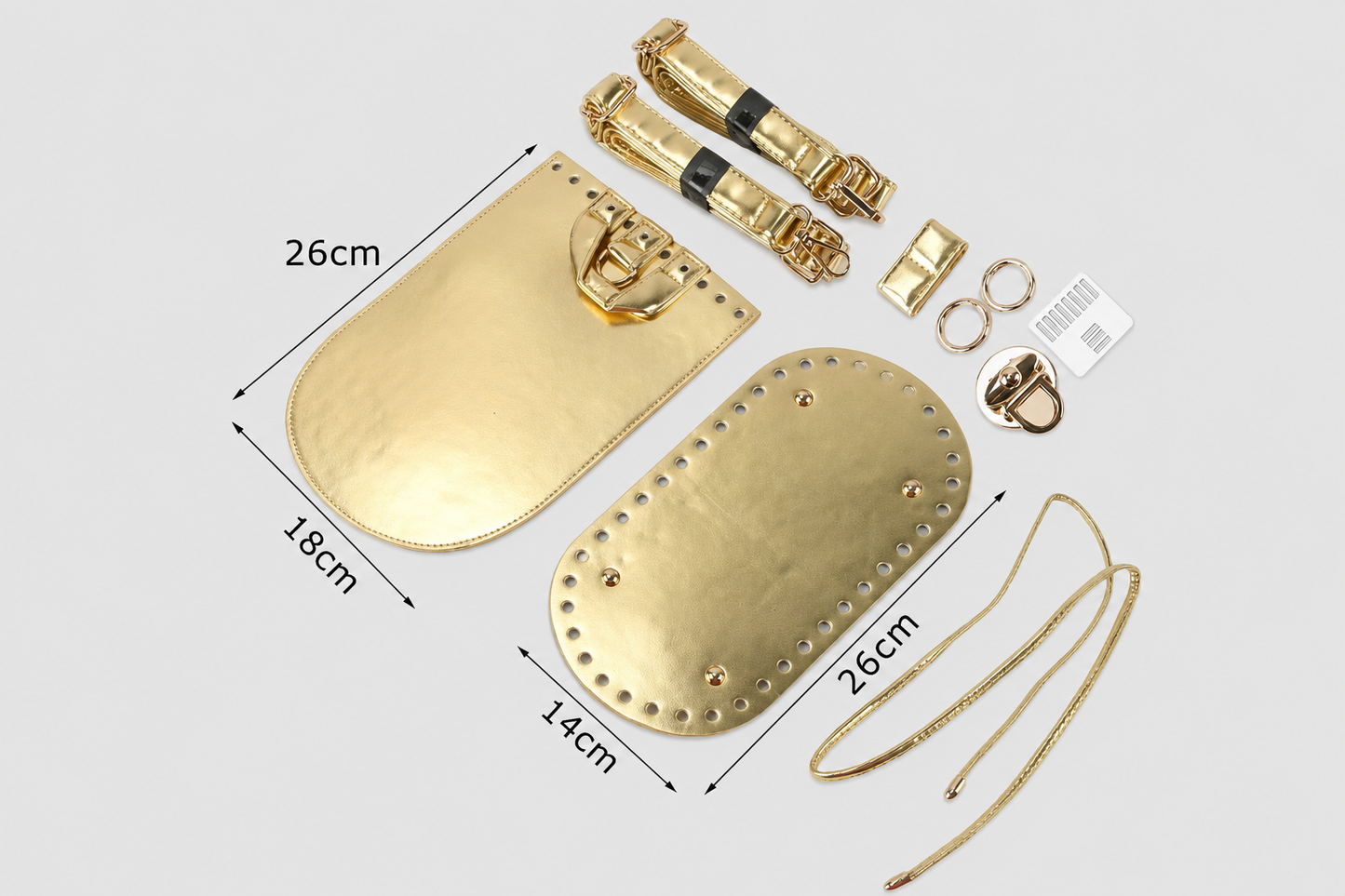 Kit Accessori per Zaini Handmade – Set Completo con Patta, Fondo, Spallacci e Chiusura per Borse Secchiello