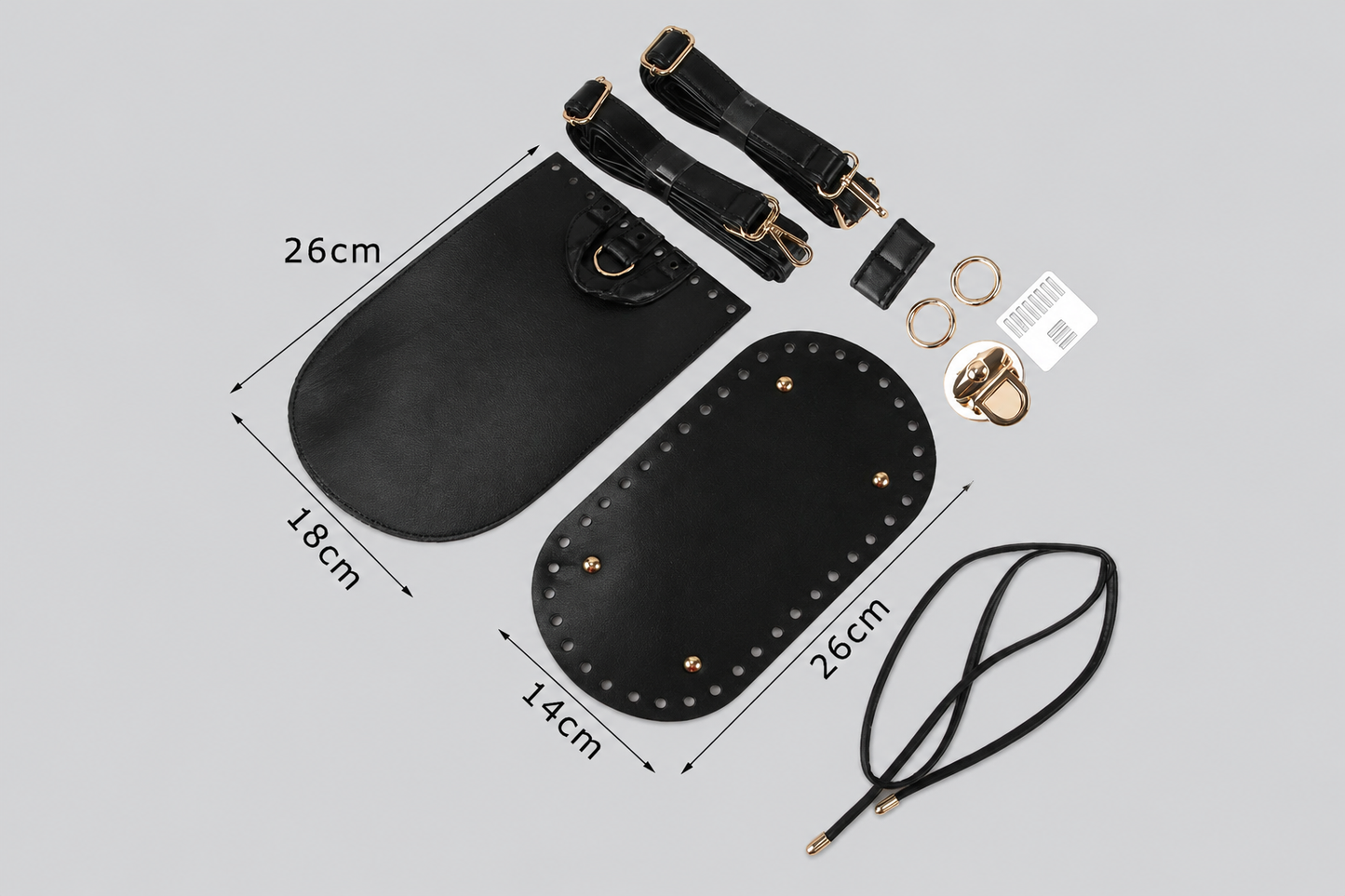 Kit Accessori per Zaini Handmade – Set Completo con Patta, Fondo, Spallacci e Chiusura per Borse Secchiello