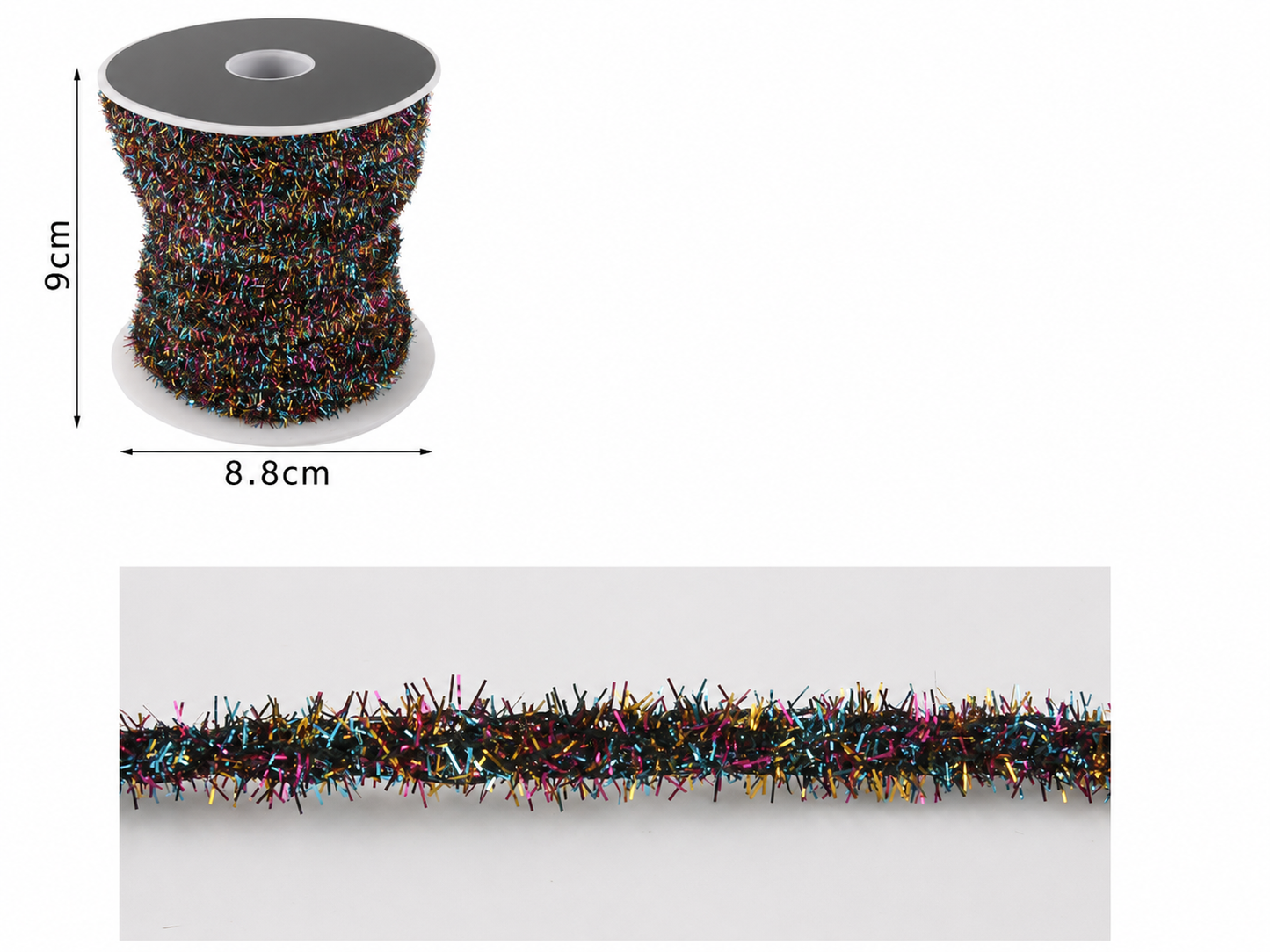 Cordino Tinsel Brillante 68,4g – Filato Lurex Decorativo 18m per Accessori, Rifiniture e Progetti Handmade