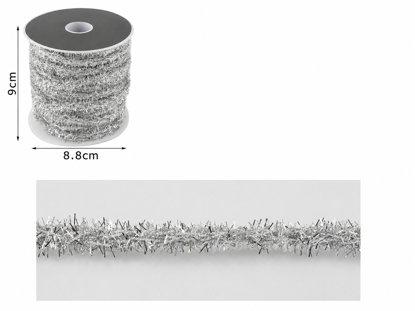 Cordino Tinsel Brillante 68,4g – Filato Lurex Decorativo 18m per Accessori, Rifiniture e Progetti Handmade