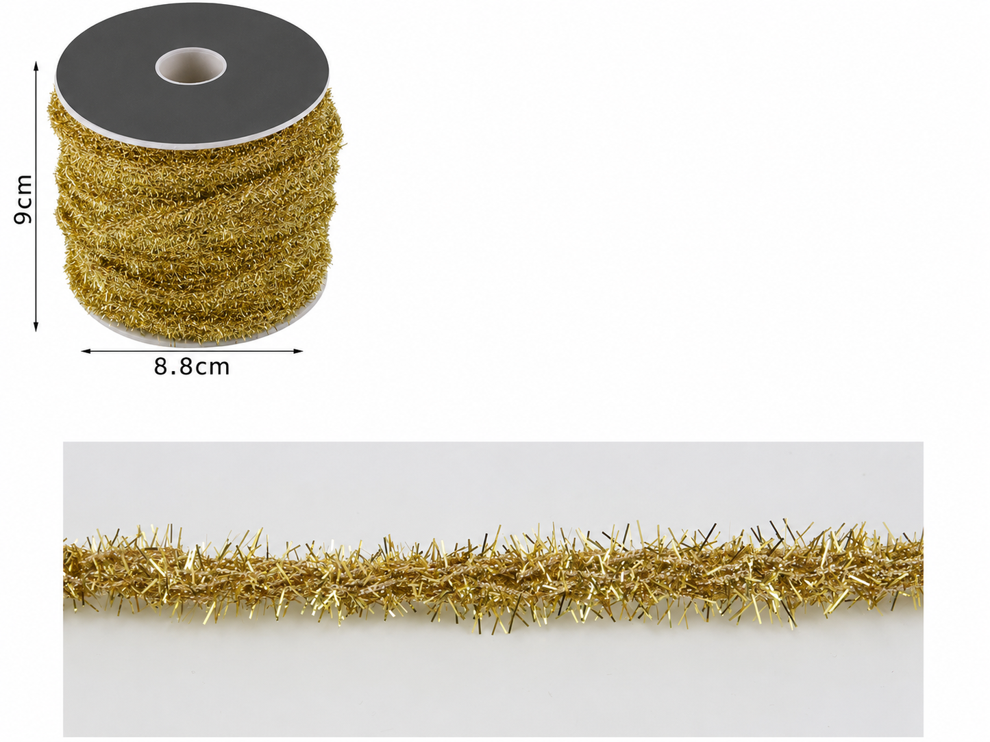 Cordino Tinsel Brillante 68,4g – Filato Lurex Decorativo 18m per Accessori, Rifiniture e Progetti Handmade