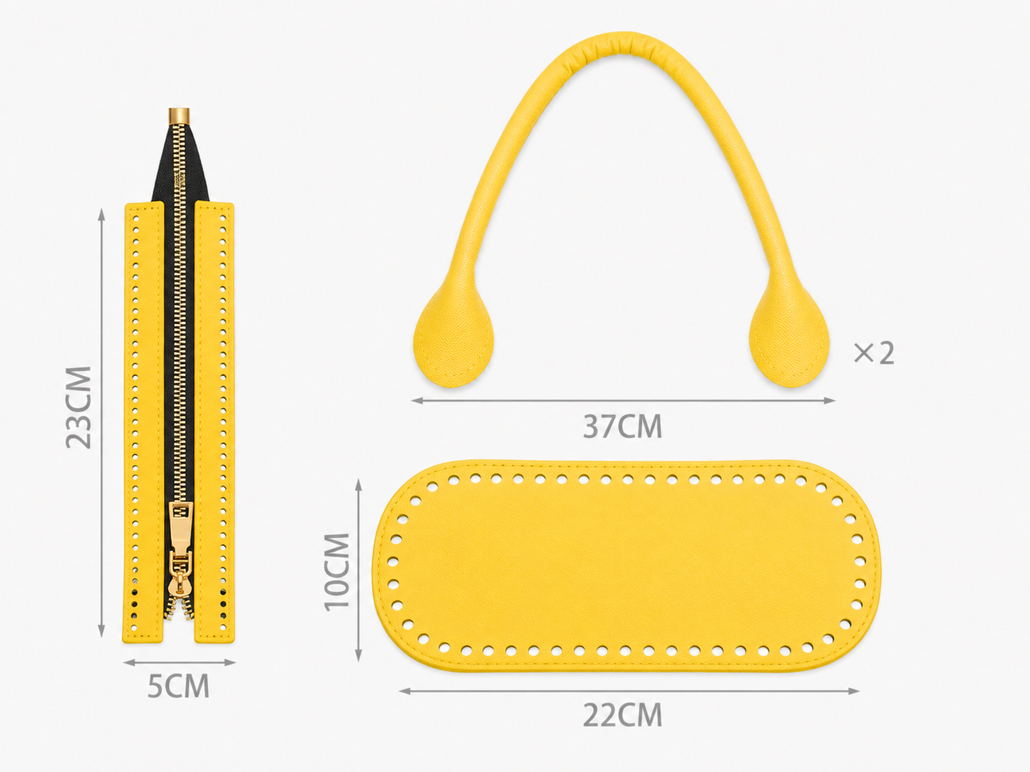 Kit Borsa Fai da Te con Fondo, Cerniera e Manici