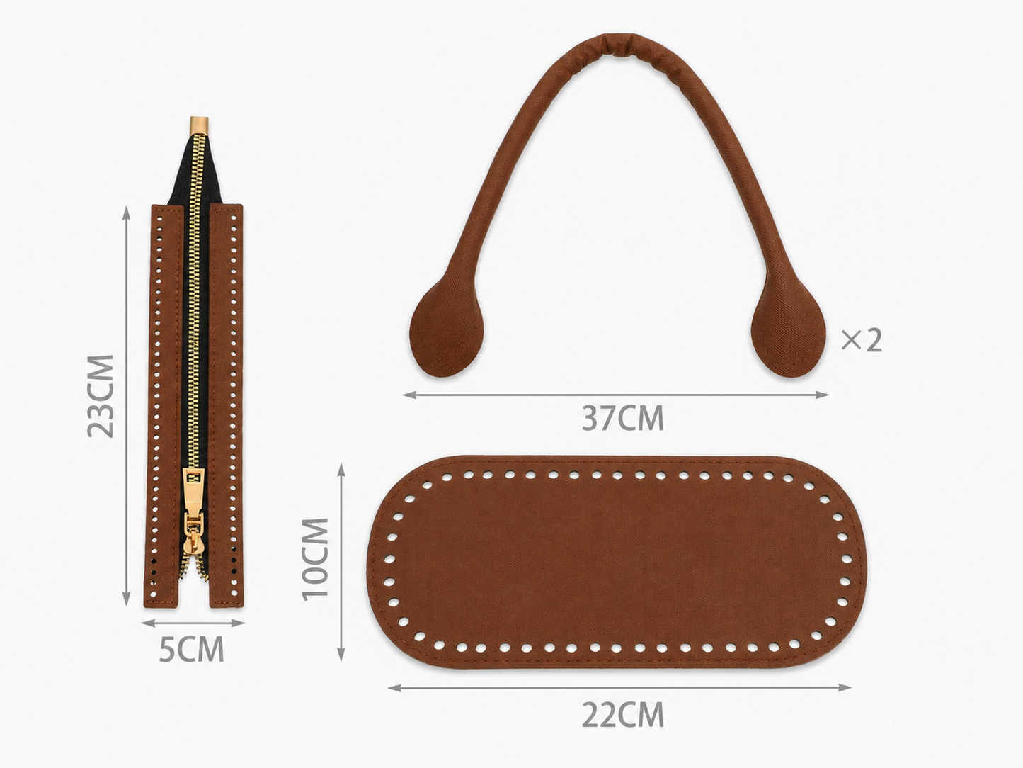 Kit Borsa Fai da Te con Fondo, Cerniera e Manici
