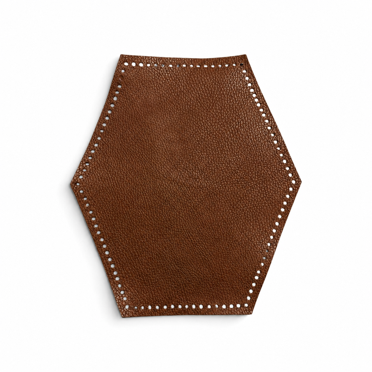 Pannello Esagonale in Vera Pelle Preforato per Borse Handmade 29cmx26cm