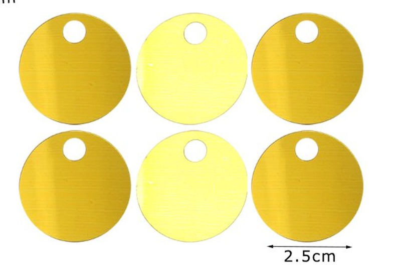 Paillettes  Rotonde 2,5 cm  15GR con foro 5mm