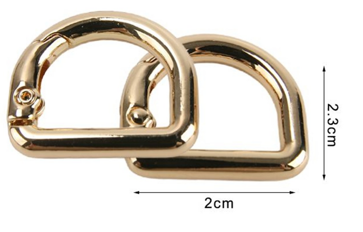 Decorative Carabiners for Bags – Gold and Silver Metal Hooks Various Sizes 2pcs