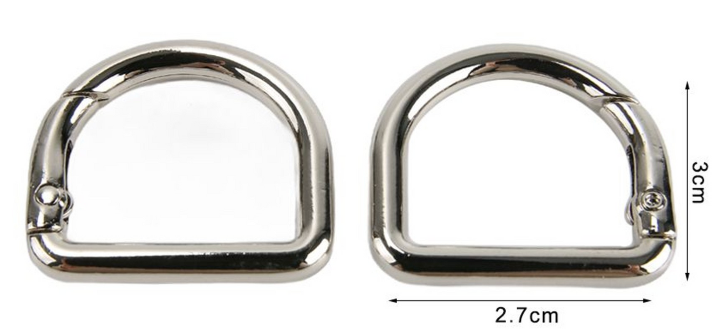 Decorative Carabiners for Bags – Gold and Silver Metal Hooks Various Sizes 2pcs