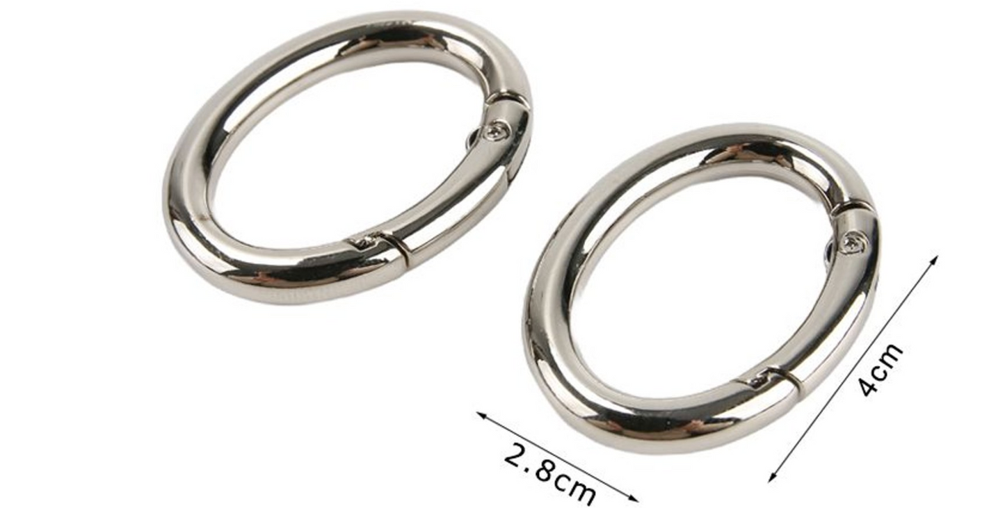 Decorative Carabiners for Bags – Gold and Silver Metal Hooks Various Sizes 2pcs