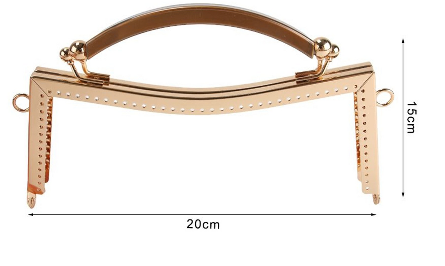 Chiusura per Borsa 20x15 cm con Manico – Telaio Metallico Forato per Pochette e Borse Handmade
