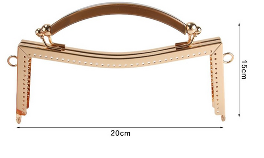 Chiusura per Borsa 20x15 cm con Manico – Telaio Metallico Forato per Pochette e Borse Handmade