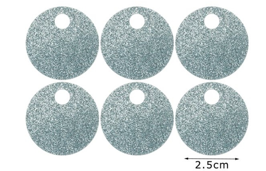 Paillettes Glitterate/brillantinate Maxi Rotonde 2,5 cm con Foro 5mm da 15GR
