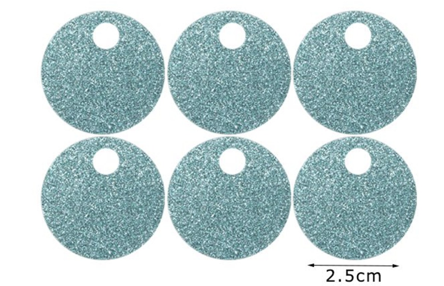 Paillettes Glitterate/brillantinate Maxi Rotonde 2,5 cm con Foro 5mm da 15GR