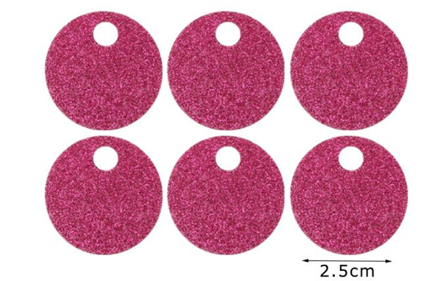 Paillettes Glitterate/brillantinate Maxi Rotonde 2,5 cm con Foro 5mm da 15GR